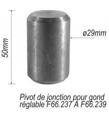 pièce élément ferronnier serrurier Pivot de jonction pour portail Longueur 50 Diamètre 29 ACIER Ref: F66.248
