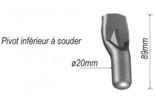 pièce élément ferronnier serrurier Pivot inférieur pour portail Longueur 89 Diamètre 20 ACIER Ref: F66.258