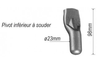 pièce élément ferronnier serrurier Pivot inférieur pour portail Longueur 98 Diamètre 23 ACIER Ref: F66.259