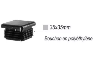pièce élément ferronnier serrurier Bouchon en polyéthylène Largeur 35 Hauteur ACIER Ref: F66.268