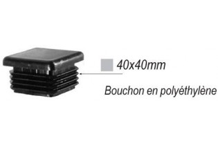 pièce élément ferronnier serrurier Bouchon en polyéthylène 40 x 40 ACIER Ref: F66.269