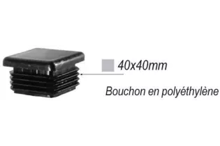 pièce élément ferronnier serrurier Bouchon en polyéthylène 40 x 40 ACIER Ref: F66.269