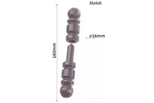 Paumelle pour portail Longueur 160 Diamètre 16 ACIER MARTELE Ref: F66.291 F66.291