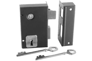 Serrure de grille avec gâche droite pour portail ACIER Ref: F66.347 F66.347