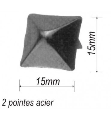 pièce élément ferronnier serrurier Cache vis 2 pointes tête carrée 15 x 15 ACIER Ref: F67.104