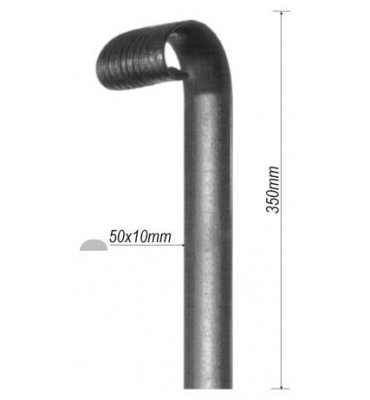 pièce élément ferronnier serrurier Accessoire acier Longueur 350 Section 50x10 ACIER Ref: F67.120