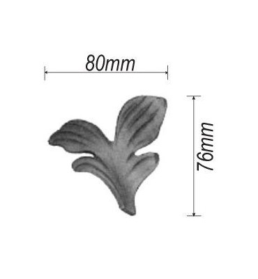 pièce élément ferronnier serrurier Feuillage épais 80 x 76 ACIER Ref: F68.309