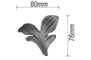 pièce élément ferronnier serrurier Feuillage épais 80 x 76 ACIER Ref: F68.309