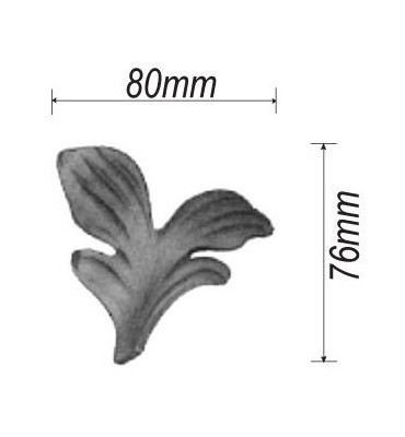 pièce élément ferronnier serrurier Feuillage épais 80 x 76 ACIER Ref: F68.310