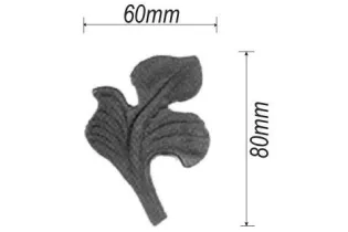 pièce élément ferronnier serrurier Feuillage épais 80 x 60 ACIER Ref: F68.311