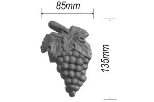 pièce élément ferronnier serrurier Grappe de raisin 135 x 85 ACIER Ref: F68.318