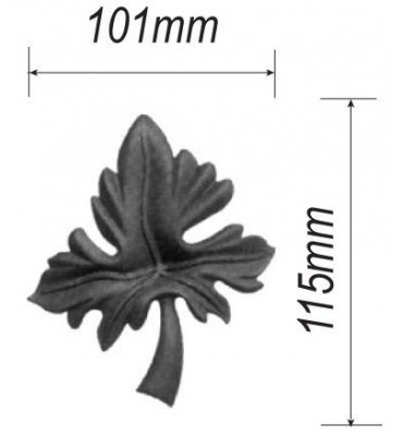 pièce élément ferronnier serrurier Feuillage épais 115 x 101 ACIER Ref: F68.319
