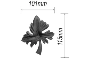 pièce élément ferronnier serrurier Feuillage épais 115 x 101 ACIER Ref: F68.319