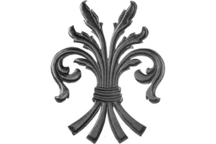 pièce élément ferronnier serrurier Feuillage épais 330 x 260 ACIER Ref: F68.325