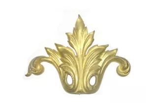 pièce élément ferronnier serrurier Demi feuillage 250 x 185 LAITON Ref: F68.329