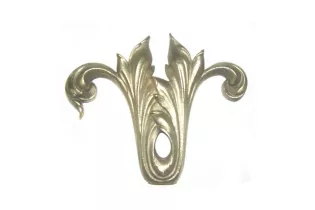 pièce élément ferronnier serrurier Demi feuillage 200 x 165 LAITON Ref: F68.330