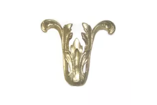 pièce élément ferronnier serrurier Demi feuillage 140 x 115 LAITON Ref: F68.331