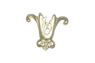 pièce élément ferronnier serrurier Demi feuillage 115 x 110 LAITON Ref: F68.333