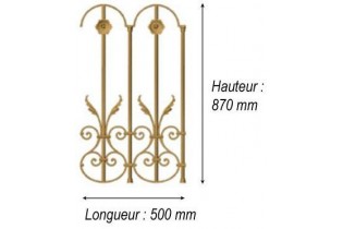 élément prêt à poser balustrade Arc en Barois 870 x 500 FONTE Ref: F68.503