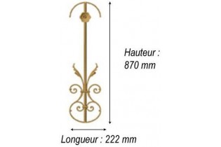 élément prêt à poser balustrade Arc en Barois 870 x 222 FONTE Ref: F68.504