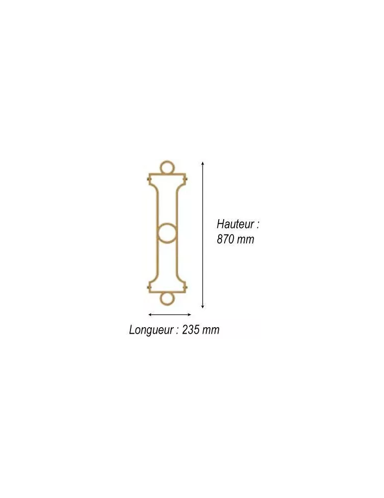 élément prêt à poser Balustrades Chinon - Brut de fonderie 870 x 235 FONTE Ref: F68.509