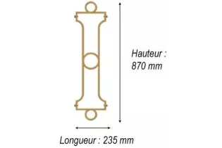 élément prêt à poser Balustrades Chinon - Brut de fonderie 870 x 235 FONTE Ref: F68.509