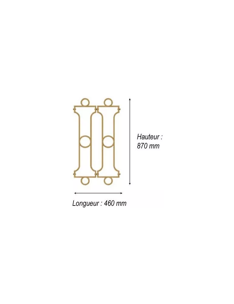 élément prêt à poser Balustrades Chinon - Brut de fonderie 870 x 460 FONTE Ref: F68.510