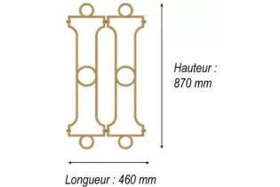 élément prêt à poser Balustrades Chinon - Brut de fonderie 870 x 460 FONTE Ref: F68.510