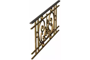 élément prêt à poser Balcons Cheverny - avec main courante et peinture d'apprêt 725 x 530 FONTE Ref: F68.538