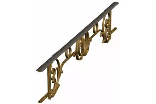 élément prêt à poser Barres d'appui Chantilly - avec main courante et peinture d'apprêt 900 x 210 FONTE Ref: F68.562