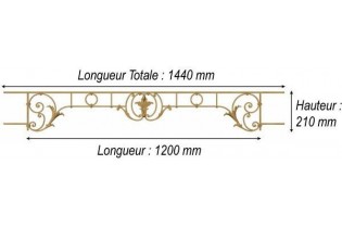 élément prêt à poser Barres d'appui Chantilly 1200 x 210 FONTE Ref: F68.571