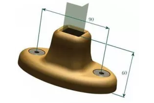 élément prêt à poser Fixation Au Sol 90 x 60 ACIER Ref: F-SO1