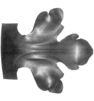 pièce élément ferronnier serrurier Feuille d'acanthe 77 x 73 Hauteur 11 LAITON Ref: GAC077F1