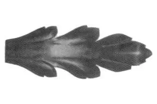 pièce élément ferronnier serrurier Feuille d'acanthe 92 x 33 Hauteur 11 ACIER Ref: GAC092F2