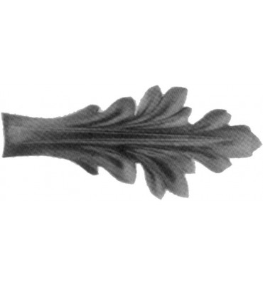 pièce élément ferronnier serrurier Feuille d'acanthe 110 x 47 Hauteur 6 ACIER Ref: GAC110F2