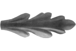 pièce élément ferronnier serrurier Feuille d'acanthe 120 x 41 Hauteur 15 ACIER Ref: GAC120F2