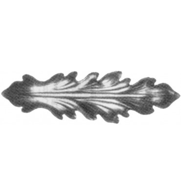 pièce élément ferronnier serrurier Feuille d'acanthe 130 x 38 Hauteur 7 LAITON Ref: GAC130F1
