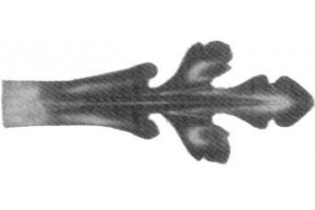 pièce élément ferronnier serrurier Feuille d'acanthe 131 x 37 Hauteur 15 LAITON Ref: GAC131F1