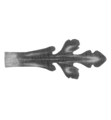 pièce élément ferronnier serrurier Feuille d'acanthe 131 x 37 Hauteur 15 ACIER Ref: GAC131F2