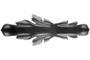 pièce élément ferronnier serrurier Feuille d'acanthe (rosace culot) 140 x 40 LAITON Ref: GAC140F1