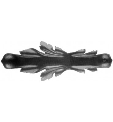 pièce élément ferronnier serrurier Feuille d'acanthe (rosace culot) 140 x 40 ACIER Ref: GAC140F2