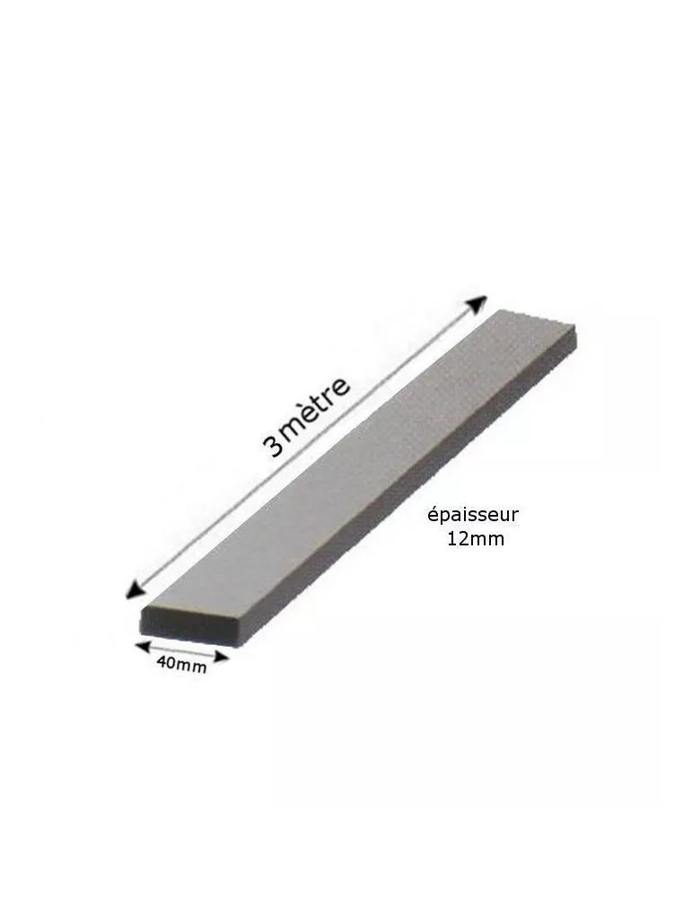 pièce élément ferronnier serrurier Barre LISSE PLAT Longueur 3000 Section 40x12 ACIER Ref: F59.541