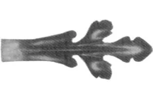 pièce élément ferronnier serrurier Feuille d'acanthe 145 x 60 Hauteur 18 ACIER Ref: GAC145F2