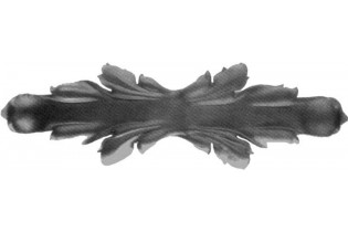 pièce élément ferronnier serrurier Feuille d'acanthe (rosace culot) 195 x 40 LAITON Ref: GAC195F1