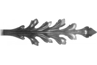 pièce élément ferronnier serrurier Feuille d'acanthe 207 x 63 Hauteur 21 LAITON Ref: GAC207F1