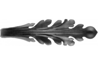 pièce élément ferronnier serrurier Feuille d'acanthe 215 x 87 Hauteur 38 LAITON Ref: GAC215F1