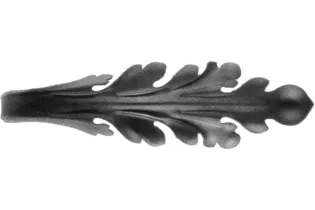 pièce élément ferronnier serrurier Feuille d'acanthe 322 x 130 Hauteur 60 ACIER Ref: GAC322F2