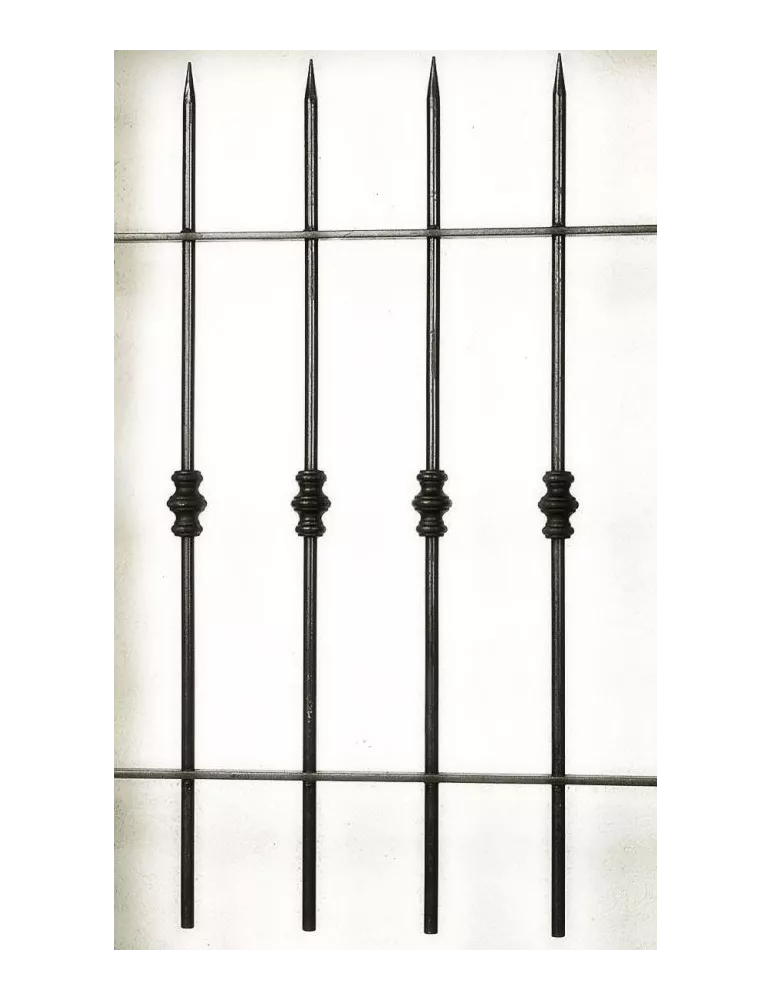 élément prêt à poser Grilles de fenêtre Série Eco - Grille BRY 125 x 120 Diamètre 14 ACIER FER FORGE LISSE Ref: GBRY120X125