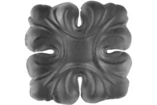 pièce élément ferronnier serrurier Rosace culot façon acanthe 100 x 100 Hauteur 13 LAITON Ref: GC4100F1