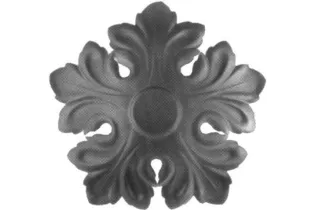 pièce élément ferronnier serrurier Rosace Culot 160 x 160 Hauteur 38 LAITON Ref: GC5160F1